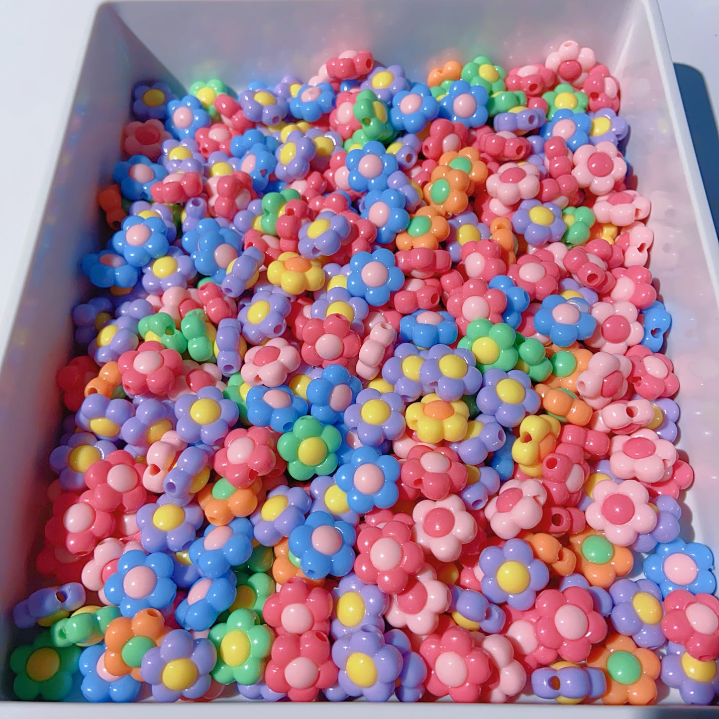 #008 Macaron color Acrylic Beads -Flowers