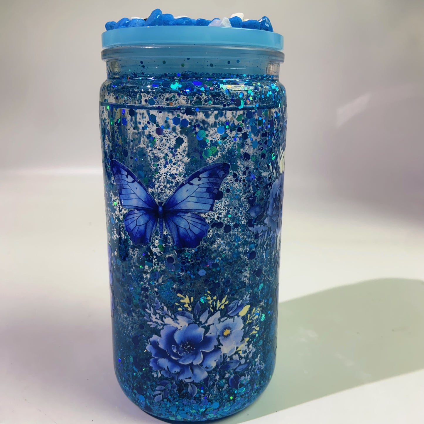 DIY Tumbler-blue butterfly