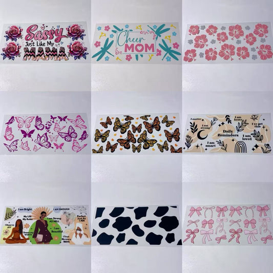 DIY stickers-UV dtf cup wraps for 16oz cups