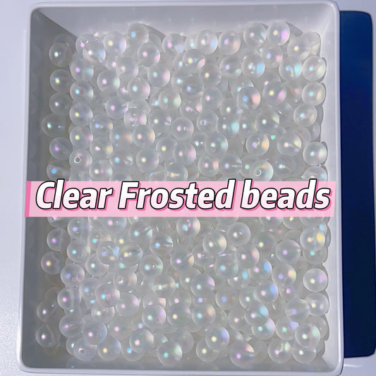 #004 Clear Frosted Acrylic Beads