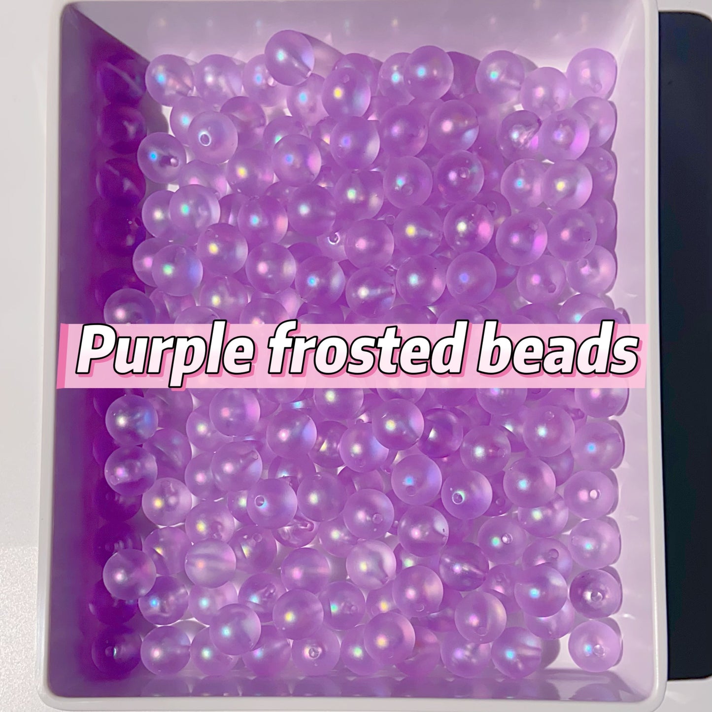 #007 Purple Frosted Acrylic Beads