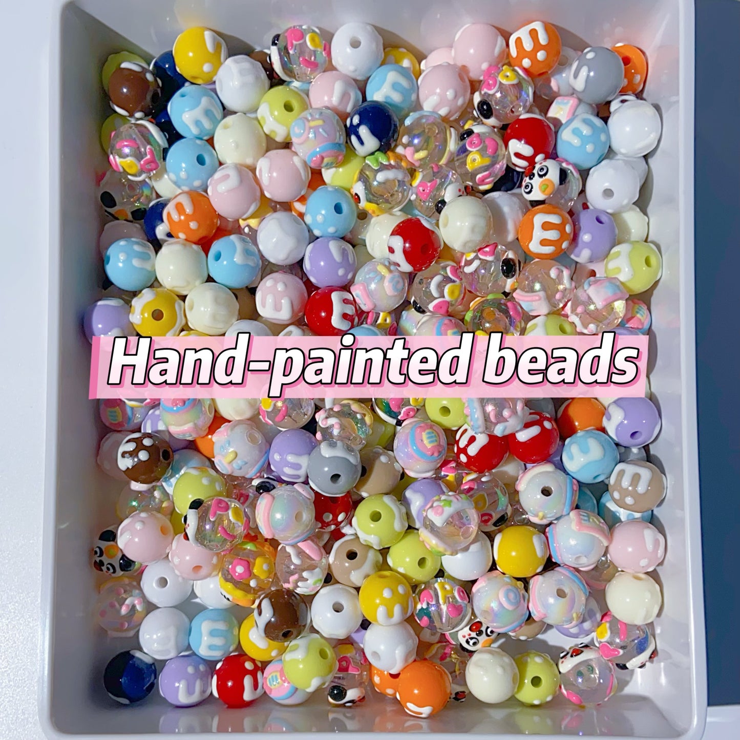 #001 Hand-painted Acrylic Beads Mix