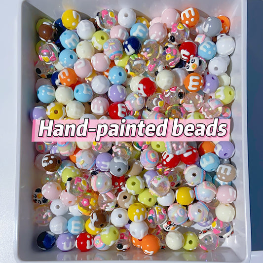 #001 Hand-painted Acrylic Beads Mix
