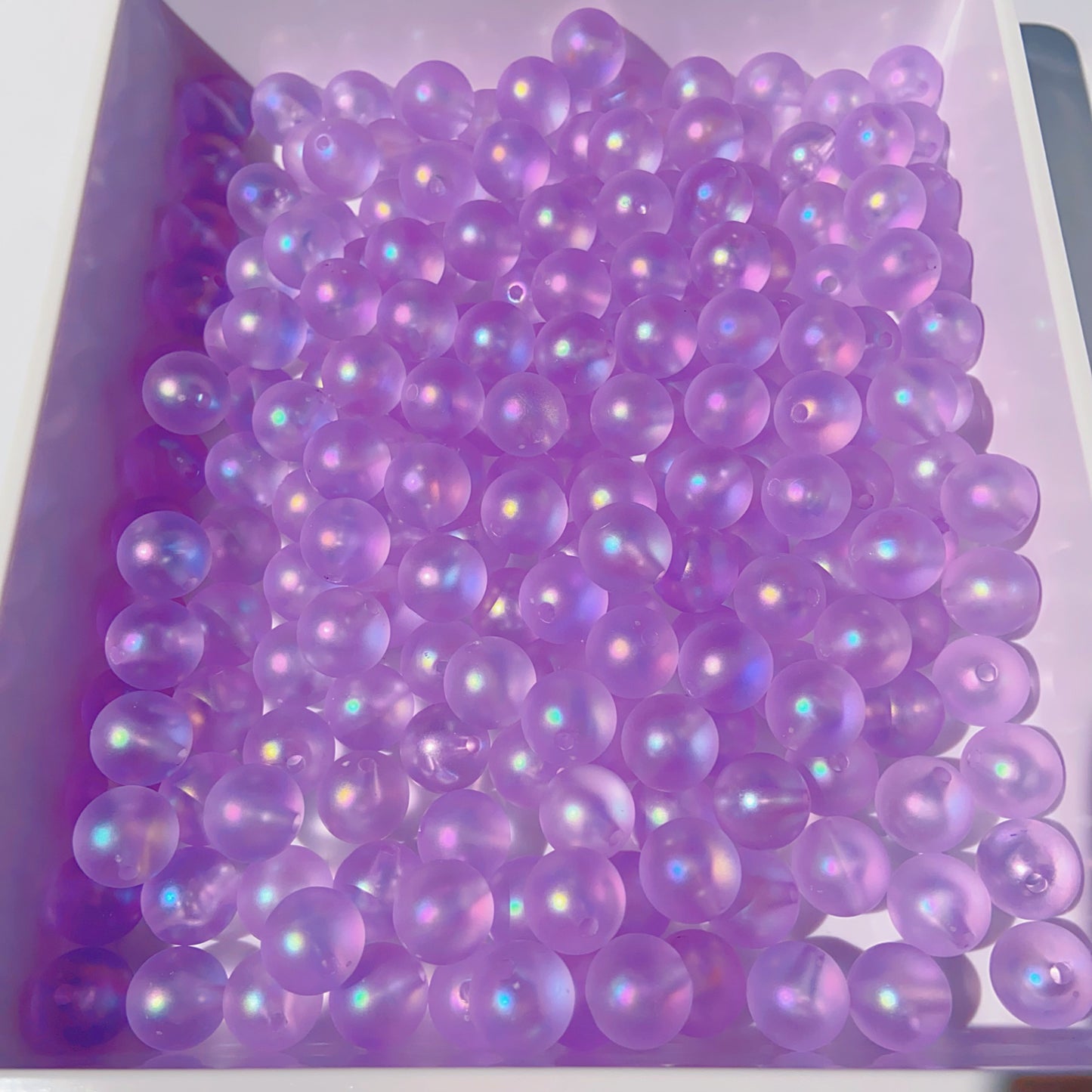 #007 Purple Frosted Acrylic Beads