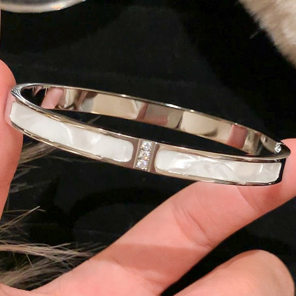 Stainless steel with Zircon or rinestone design bling bangles,18k gold plated color-resistant bangles