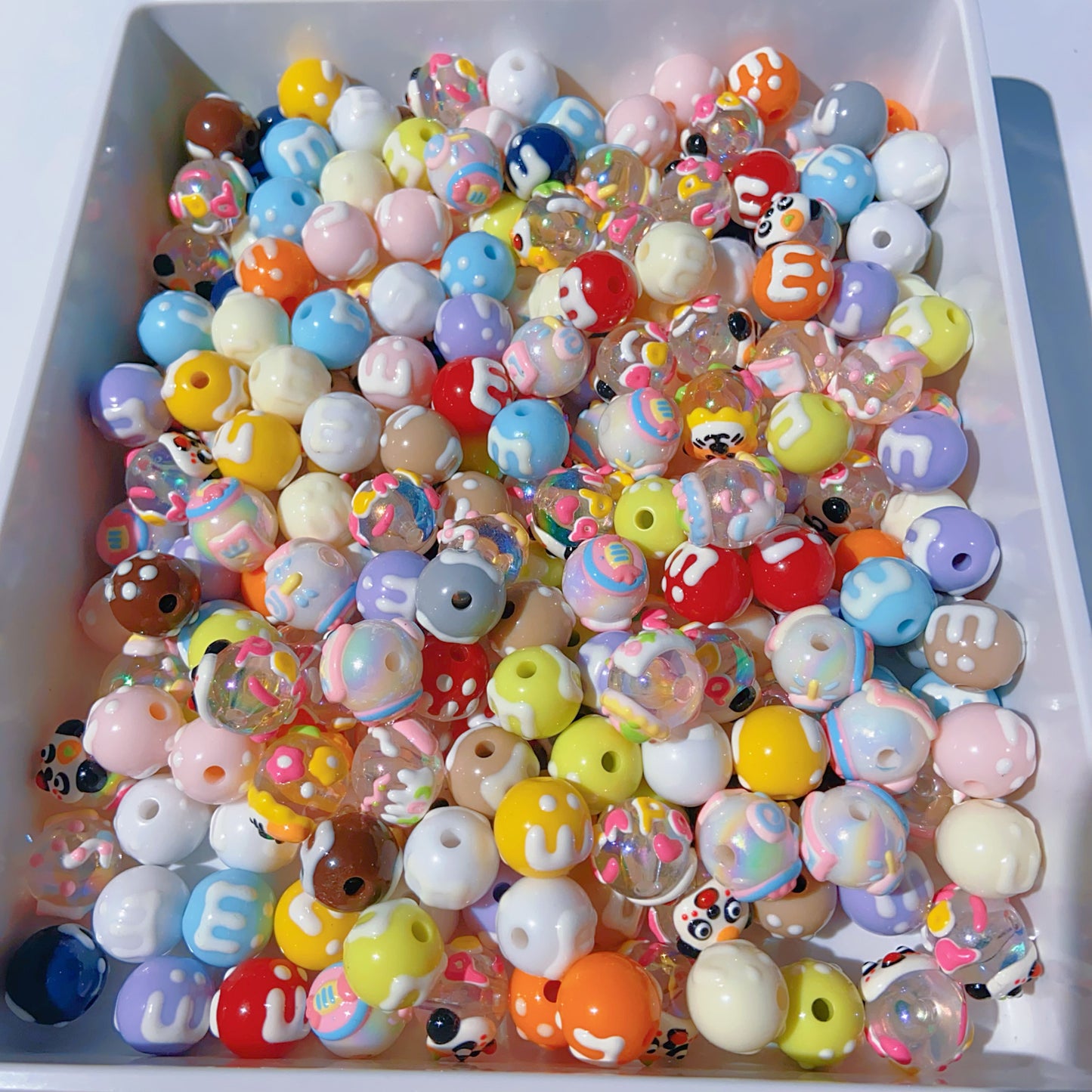 #001 Hand-painted Acrylic Beads Mix