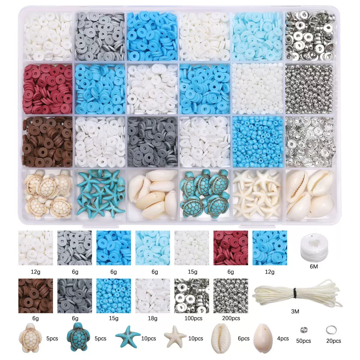 24 grid Ocean Theme Beads Set