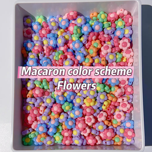 #008 Macaron color Acrylic Beads -Flowers
